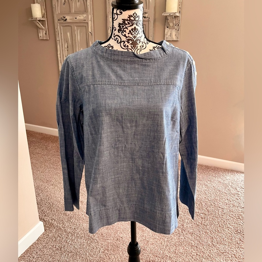 J. Crew Chambray Blue Blouse